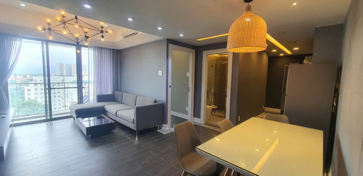 phong khach hung phuc cho thue 1170x568 - Cho thuê nhanh căn hộ Hưng Phúc Happy Residences. DT 78m2-nhà đẹp-2 phòng-2wc- Lầu cao- Giá 19 Triệu/Tháng