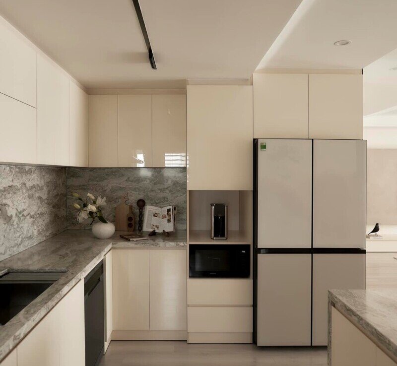 can canh bep 1 800x738 - Giá cho thuê căn hộ 3pn tòa N chung cư Happy Valley phường Tân Hưng T4/2026