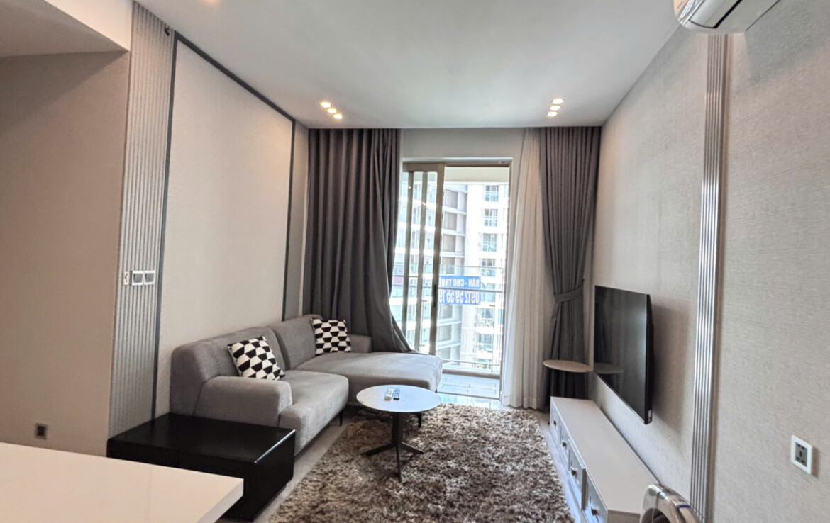can ho midtown can cho thue phong khach4 1170x738 - Cho thuê căn hộ Midtown Tòa M8. DT 80m2 Nhà đẹp- 2 Phòng-2wc- Lầu cao- Đầy đủ nội thất- Giá 25 Triệu/Tháng