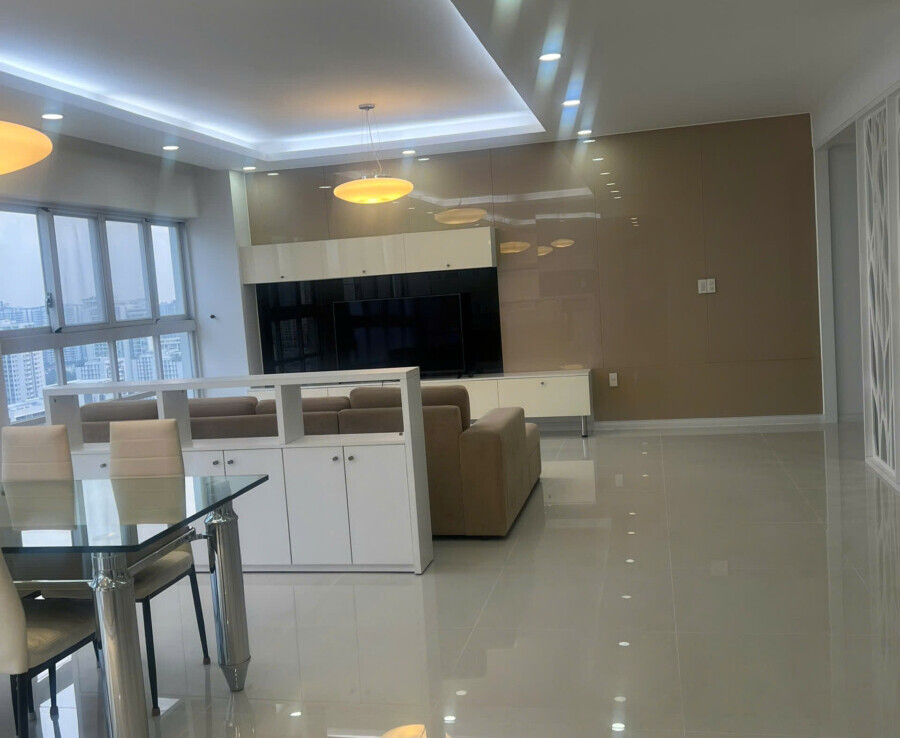 khong gian phong khach rong rai 2 900x738 - Giá mua bán căn hộ 3pn số 02 tòa H chung cư Happy Valley phường Tân Hưng T3/2026