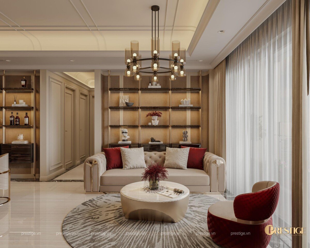 khong gian phong khach sang trong 2 - Giá mua bán căn hộ 3pn số 05 tòa A chung cư The Horizon phường Tân Mỹ T4/2026