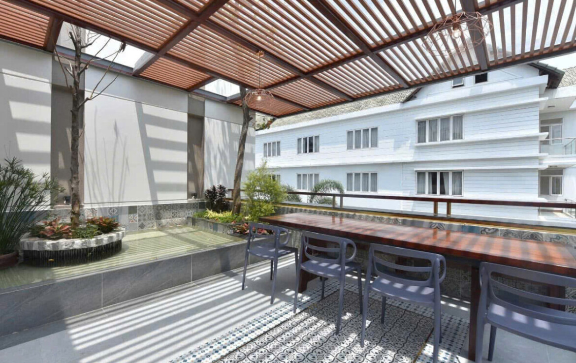 khong gian tang ap mai rong rai 1170x738 - Giá mua bán tòa nhà góc công viên Nội khu Hưng Gia 2 phường Tân Hưng T4/2026