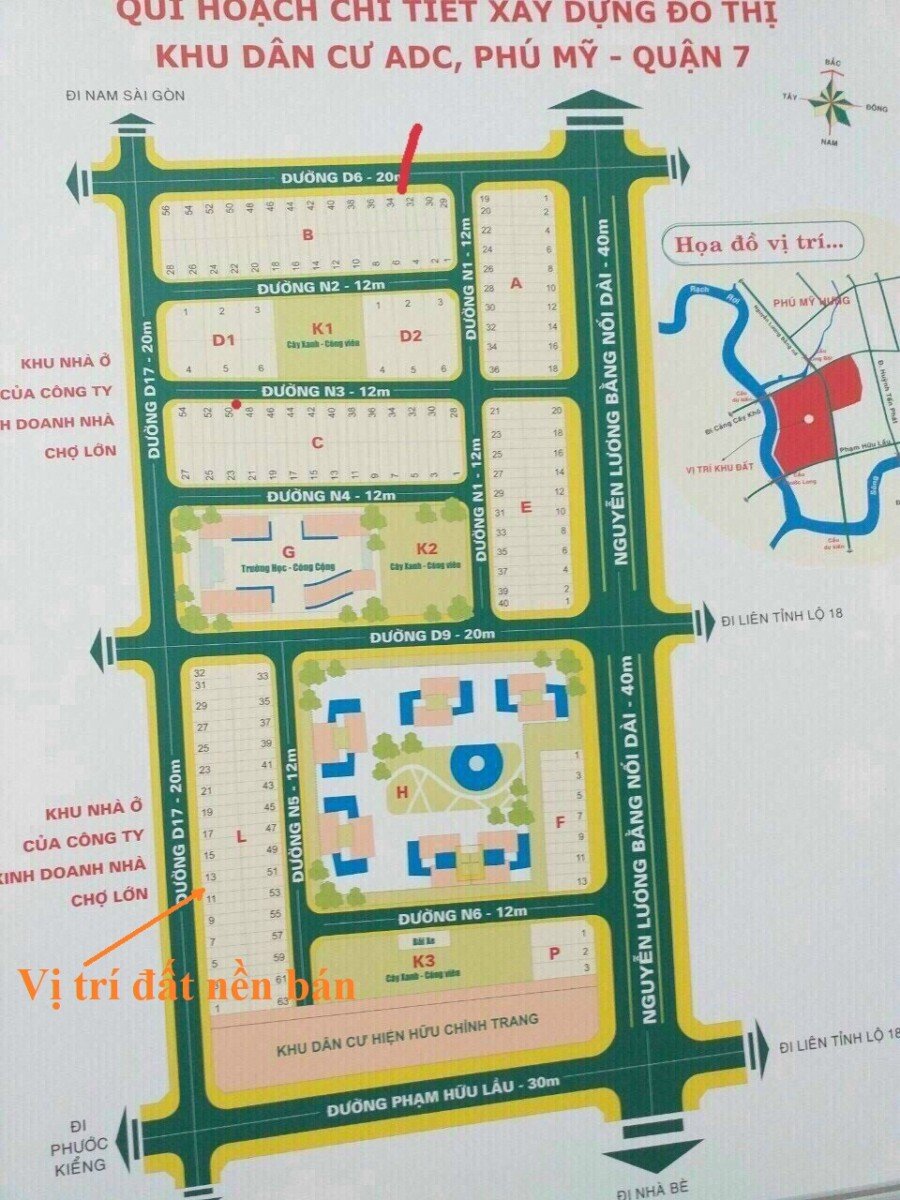 mat bang vi tri dat nen ban - Bán gấp 2 nền đất mặt đường 15B kdc ADC Phú Mỹ phường Tân Mỹ T3/2026