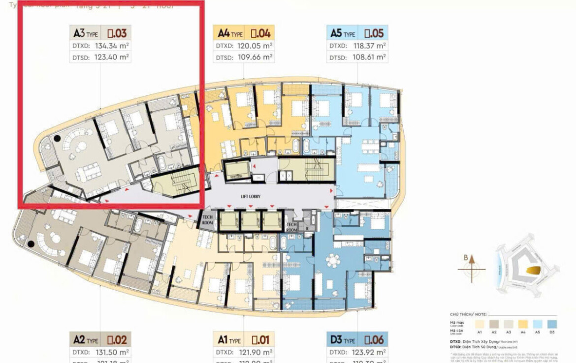 mat bang vi tri so 3 can ban 1170x738 - Giá mua bán căn hộ 3pn số 03 chung cư The Regency phường Tân Mỹ T3/2026