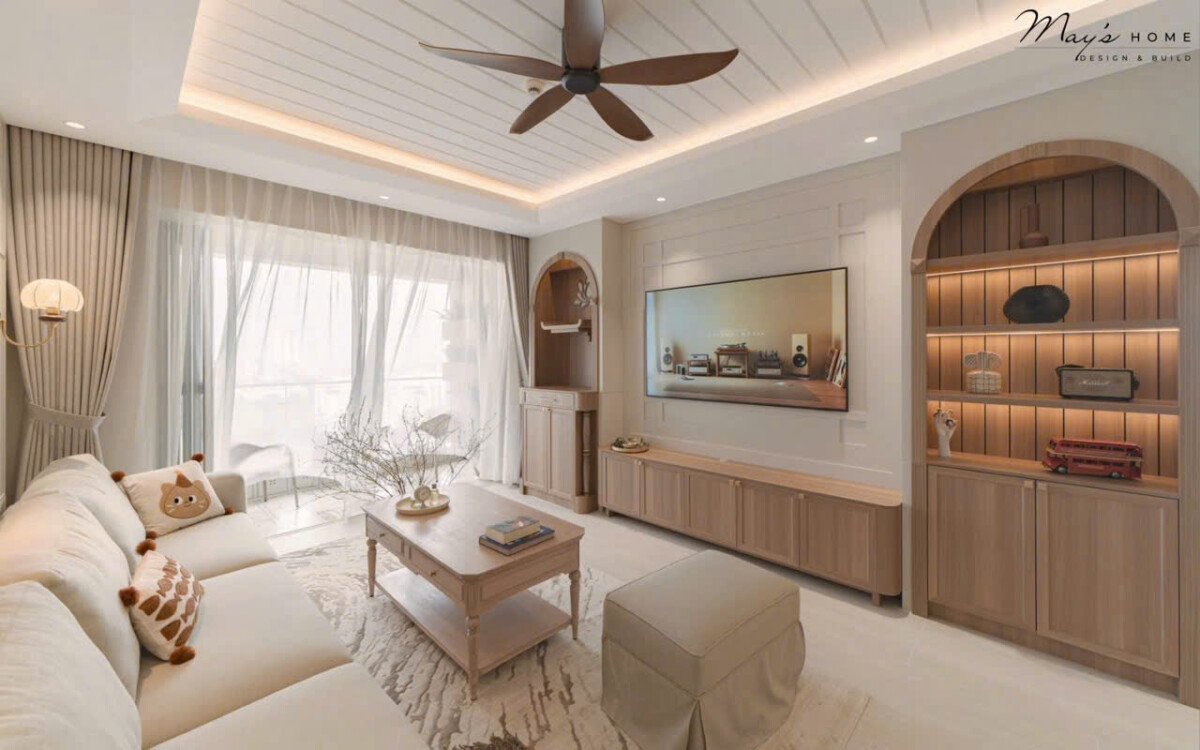 phong khach can ho ban - Giá mua bán căn hộ 3pn chung cư Riverside Residence phường Tân Mỹ T3/2026