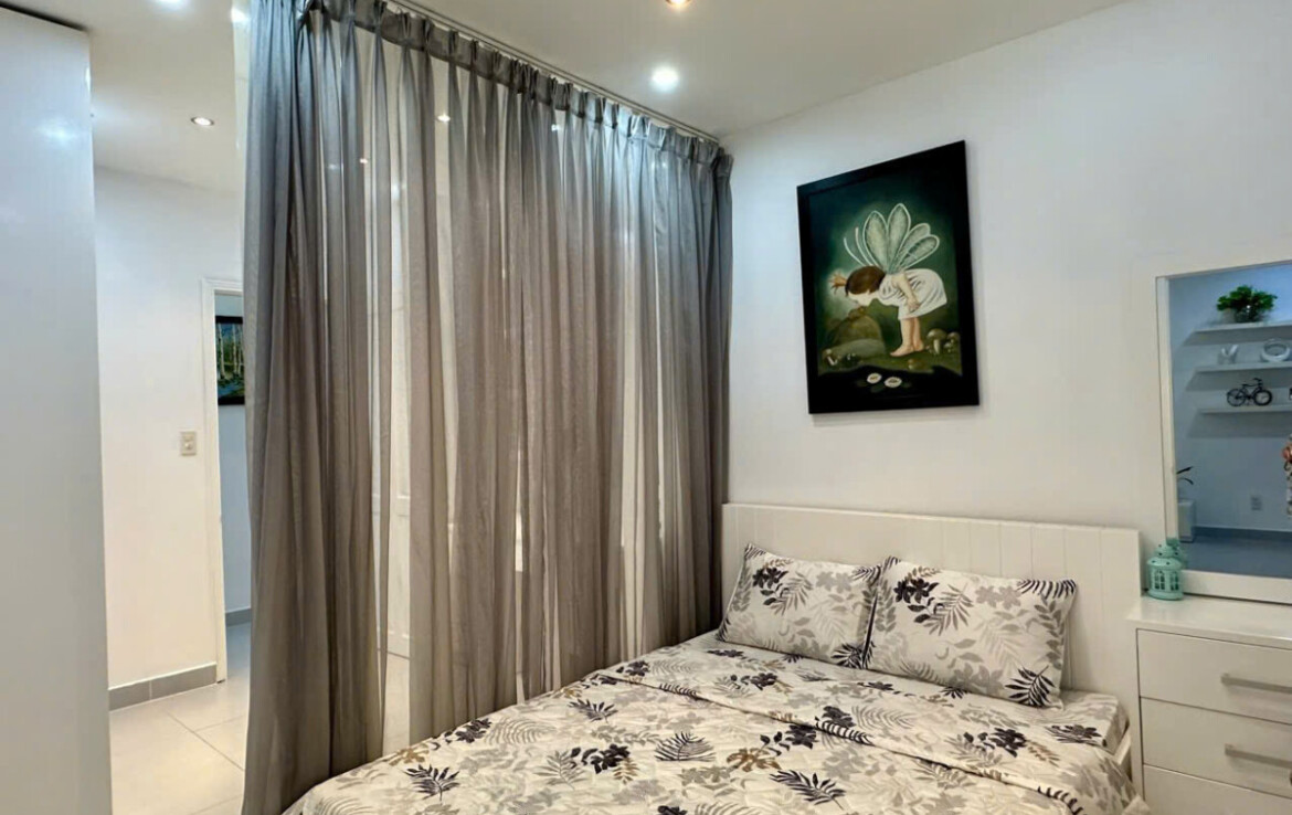 phong ngu chinh sky 3 cho thue 1170x738 - Cho thuê căn hộ Sky Garden 3. DT 56m2 Lầu cao thiết kế 1 Phòng-1wc- Nội thất như hình- Giá 12 Triệu/Tháng