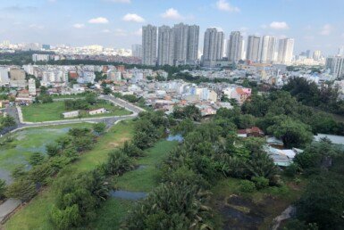 view can ho sky 3 cho thue 385x258 - Cho thuê căn góc Sky Garden 3. DT 74m2 Thiết kế 2 phòng ngủ-2wc- View trực diện hồ bơi- Giá 19 Triệu/Tháng