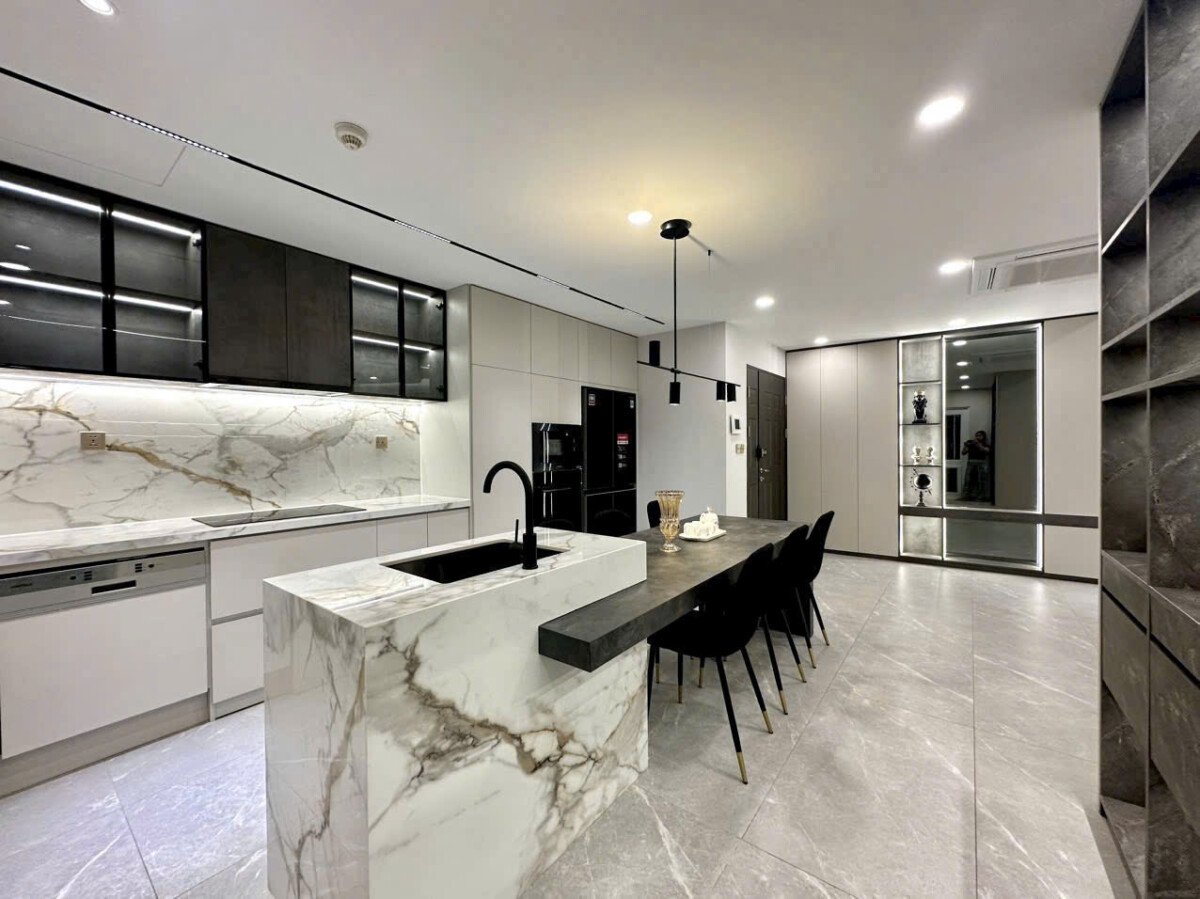 goc phong an va bep - Giá mua bán căn hô 3pn chung cư Riverside Residence phường Tân Mỹ T4/2026