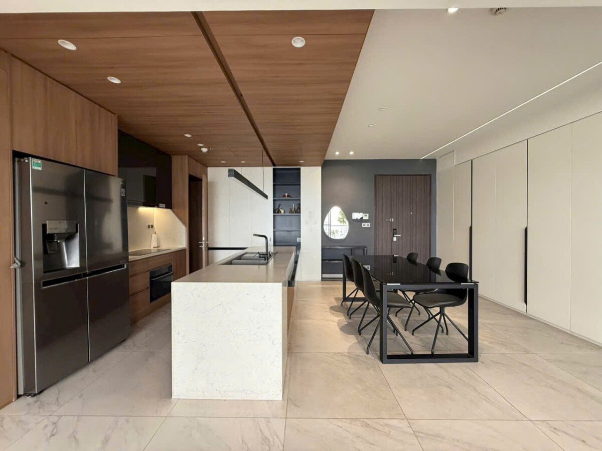 khong gian bep rong rai sang trong - Giá mua bán căn hộ 3pn tòa B chung cư The Signature m7 phường Tân Mỹ T4/2-26