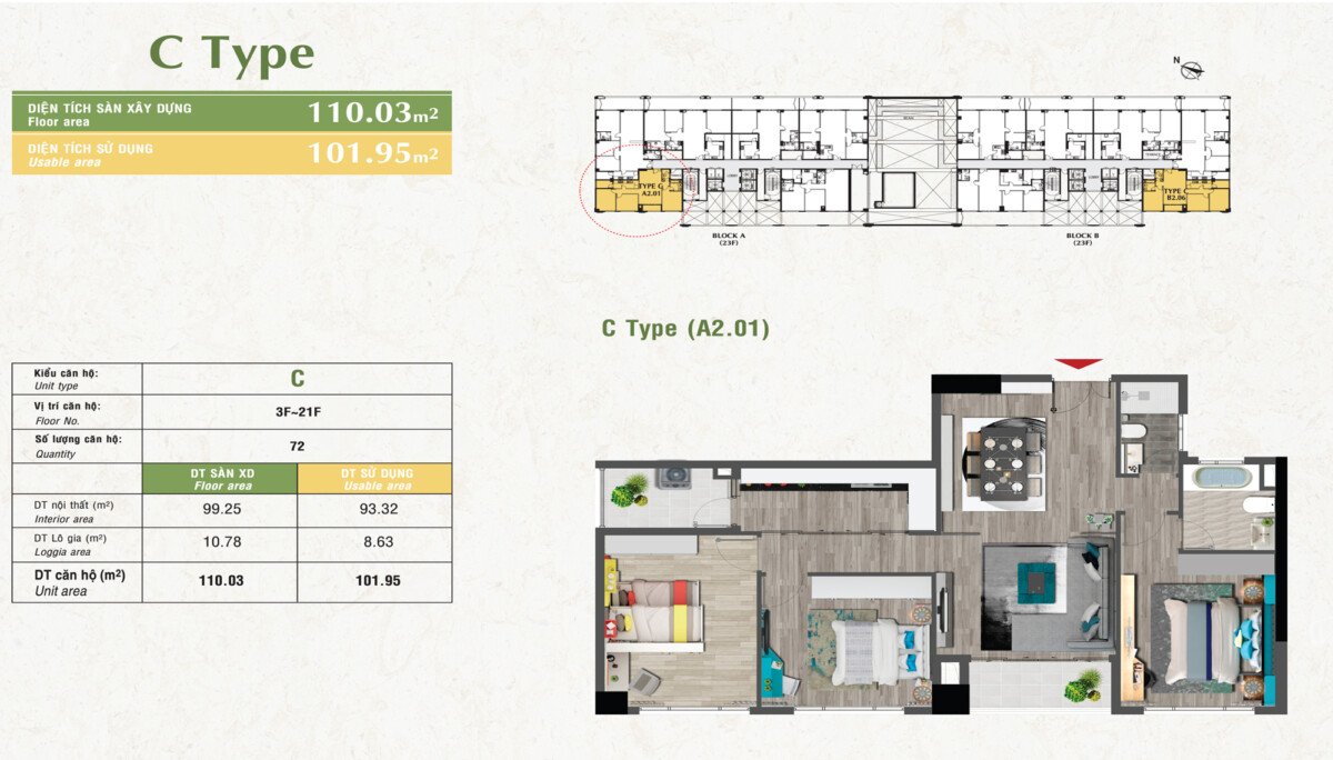 layout bo tri cac phong ngu va phong khach can ho - Giá mua bán căn hộ 3pn tòa B chung cư Nam Phúc Le Jardin phường Tân Mỹ T4/2026