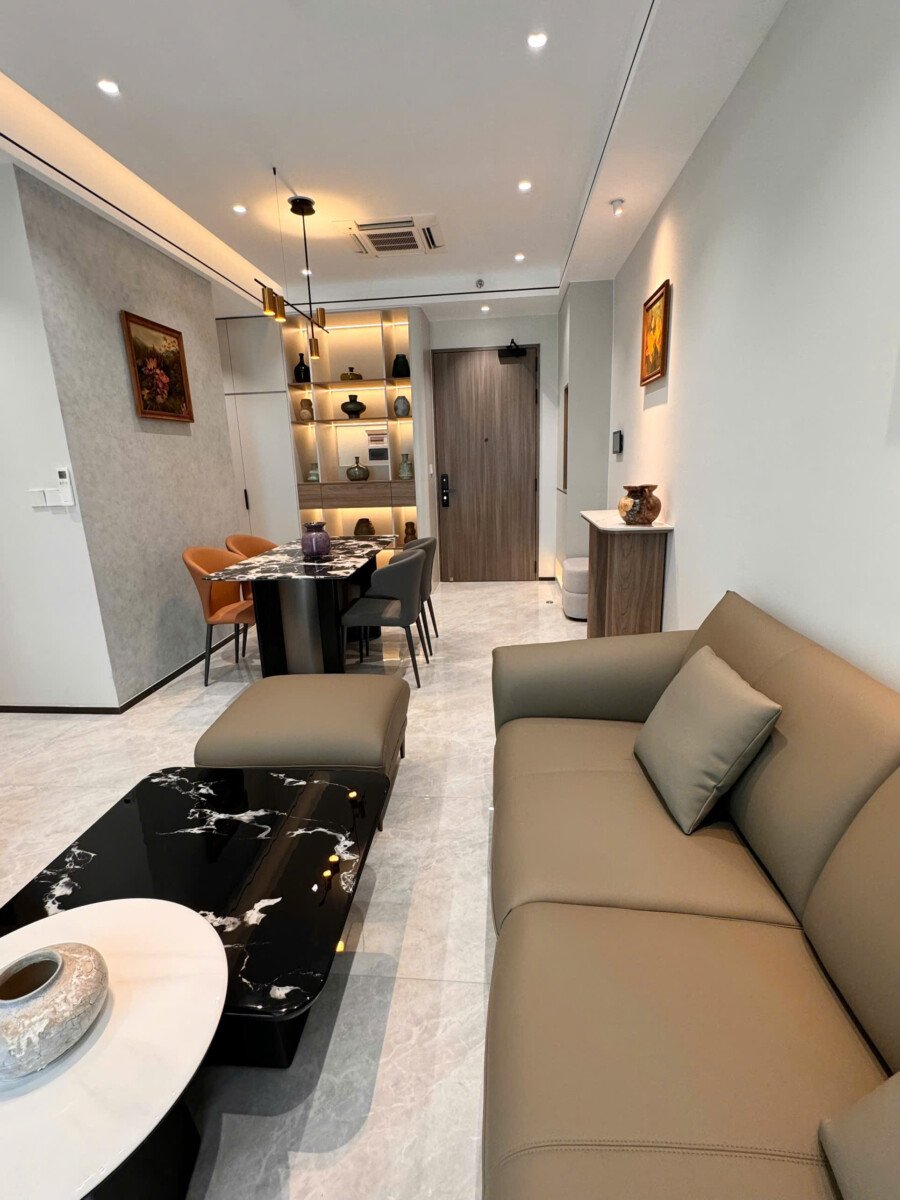 phong khach can ho cho thue 8 - Cho thuê gấp căn hộ chung cư The Aurora Phú Mỹ Hưng,02pn, giá cho thuê 32tr/tháng.