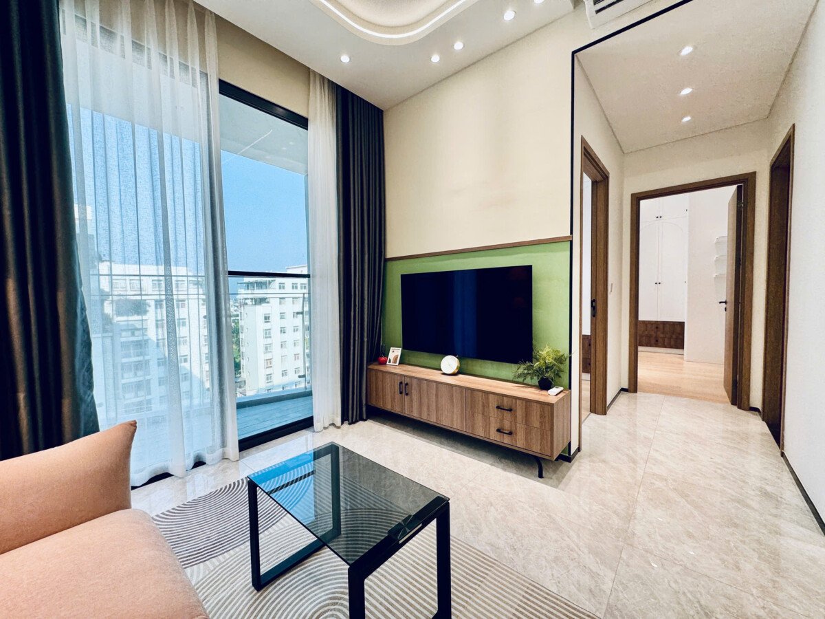 phong khach can ho cho thue mat - Cho thuê căn hộ 02pn, chung cư The Aurora, nhà mới, nội thất đầy đủ, giá 29tr/tháng.