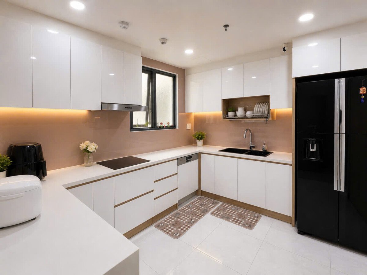 khong gian bep rong rai 9 - Giá cho thuê căn hộ 3pn tòa A chung cư Nam Phúc Le Jardin phường Tân Mỹ T5/2026