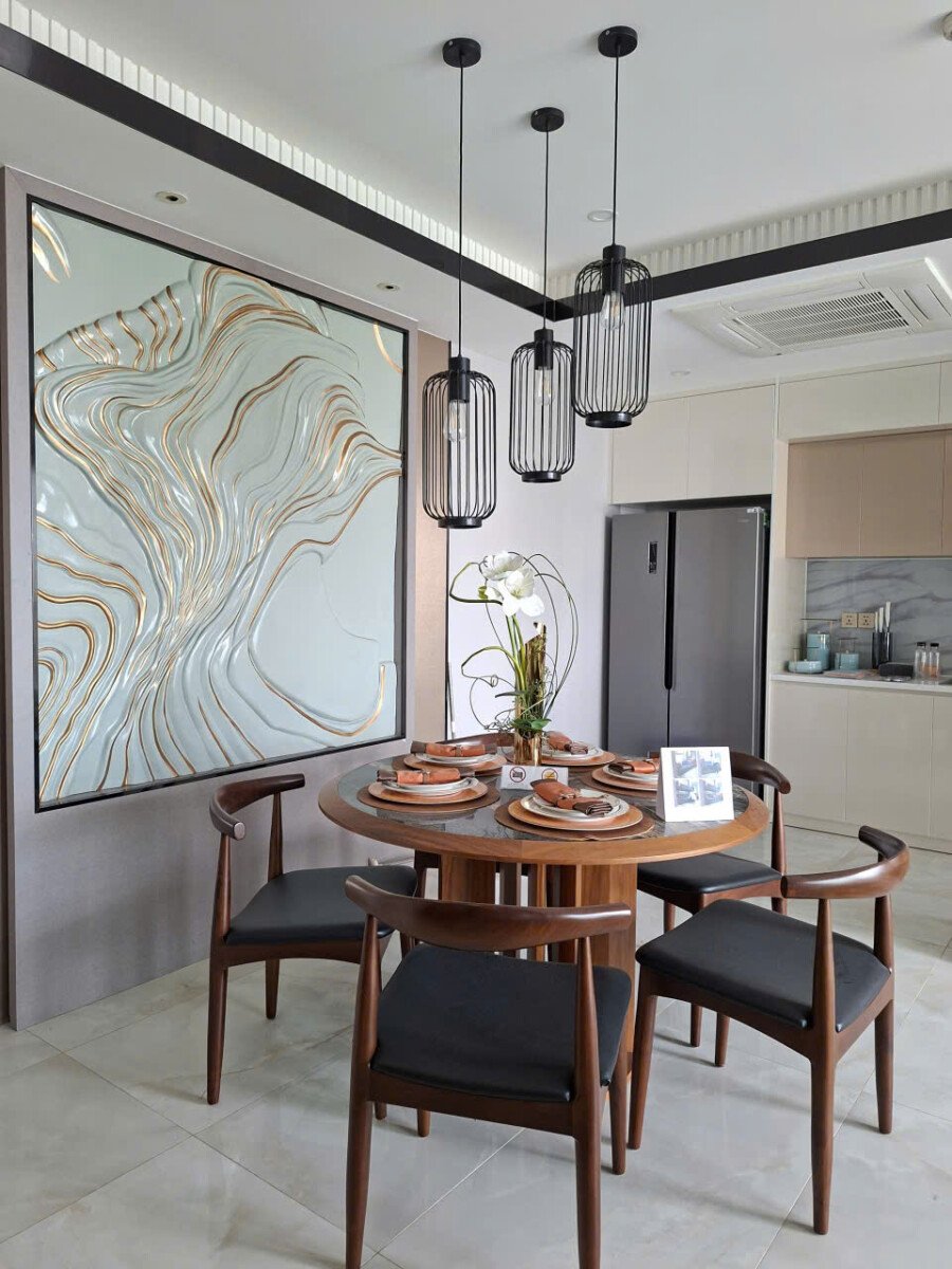 khong gian phong an rong rai 2 - Giá mua bán căn hộ 3pn tòa A chung cư The Ascentia phường Tân Mỹ T5/2026
