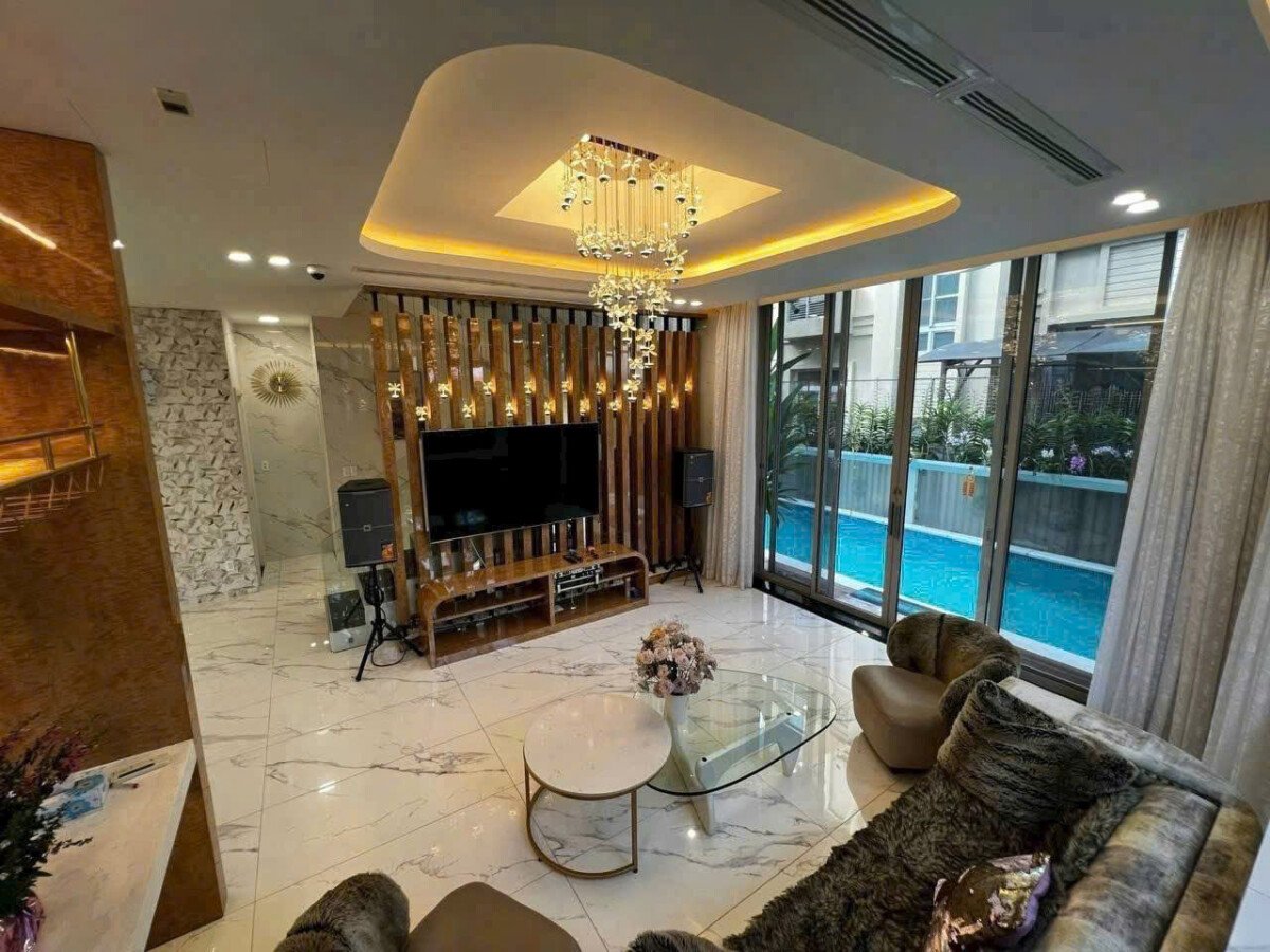 khong gian phong khach - Giá cho thuê nhà Biệt thự 5pn có hồ bơi mặt Đường số 17 kdc Nam Viên phường Tân Mỹ T5/2026