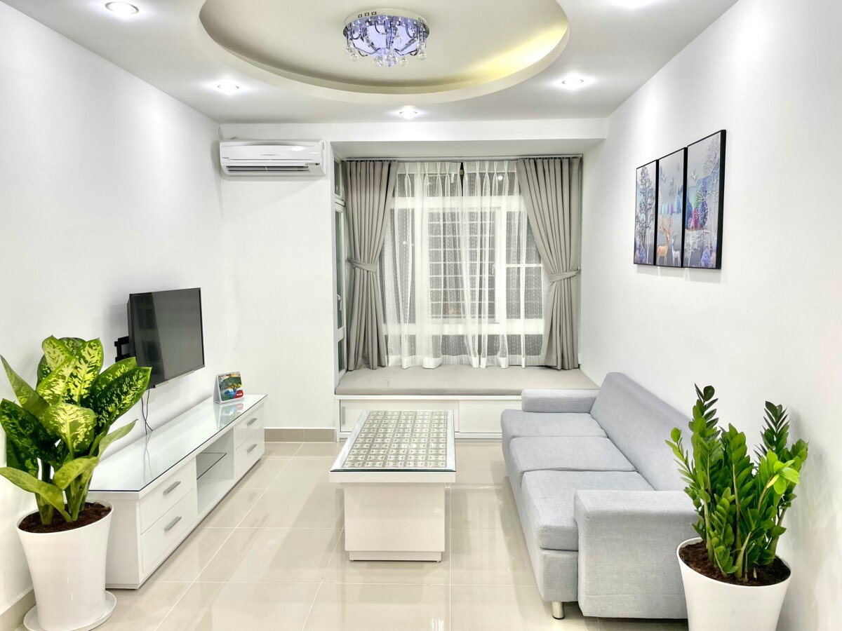 nha dep cho thue - Cho thuê nhanh căn hộ Sky Garden 3. DT 70m2 Nhà đẹp-tone trắng thiết kế 2 Phòng-2wc- Giá thuê 16 Triệu/Tháng