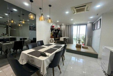 Cho thuê căn hộ Happy Residence (Hưng Phúc) . DT 98m2 Thiết kế 3 Phòng ngủ-2wc- lầu cao- Giá 29 Triệu/Tháng