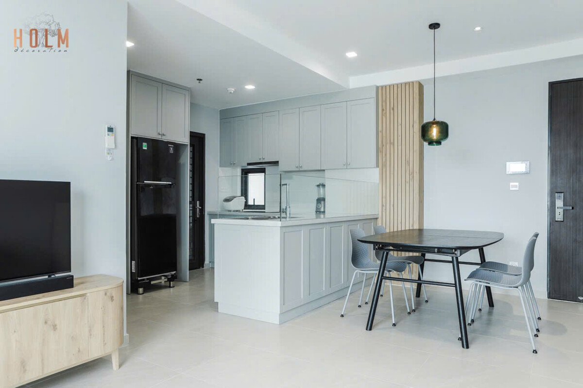 khong gian bep can ho ban 3 - Giá mua bán căn hộ 3pn số 08 tòa B chung cư Hưng Phúc Premier phường Tân Mỹ T8/2026