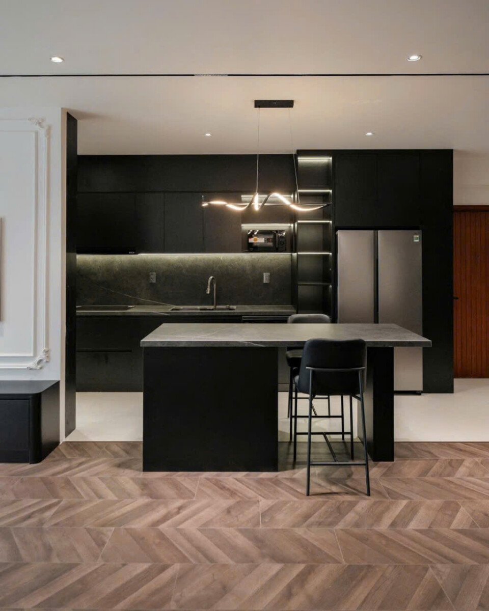 khong gian bep sang trong - Giá mua bán căn hộ 3pn chung cư Riverpark Residence phường Tân Hưng T8/2026