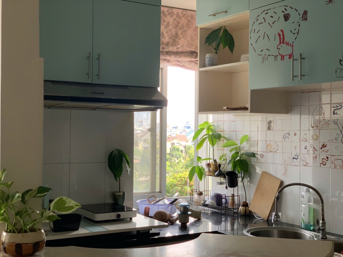 khong gian bep - Giá cho thuê căn hộ 2pn tòa 14B chung cư Sky Garden 3 phường Tân Hưng T8/2026