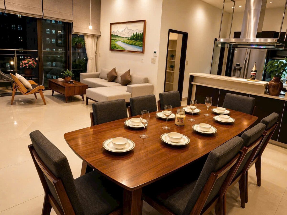 phong an sang trong 3 - Giá cho thuê căn hộ Tophouse 3pn chung cư The Panorama phường Tân Hưng T8/2026