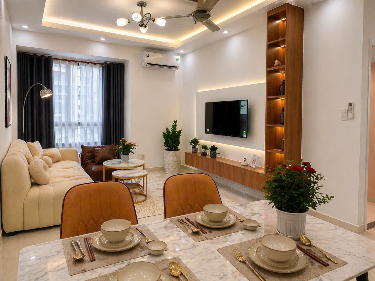 phong khach can ho ban 19 - Bán căn hộ 71m2, chung cư Sky Garden 2, giá 4.950 tỷ, nhà đẹp, mới hoàn toàn.