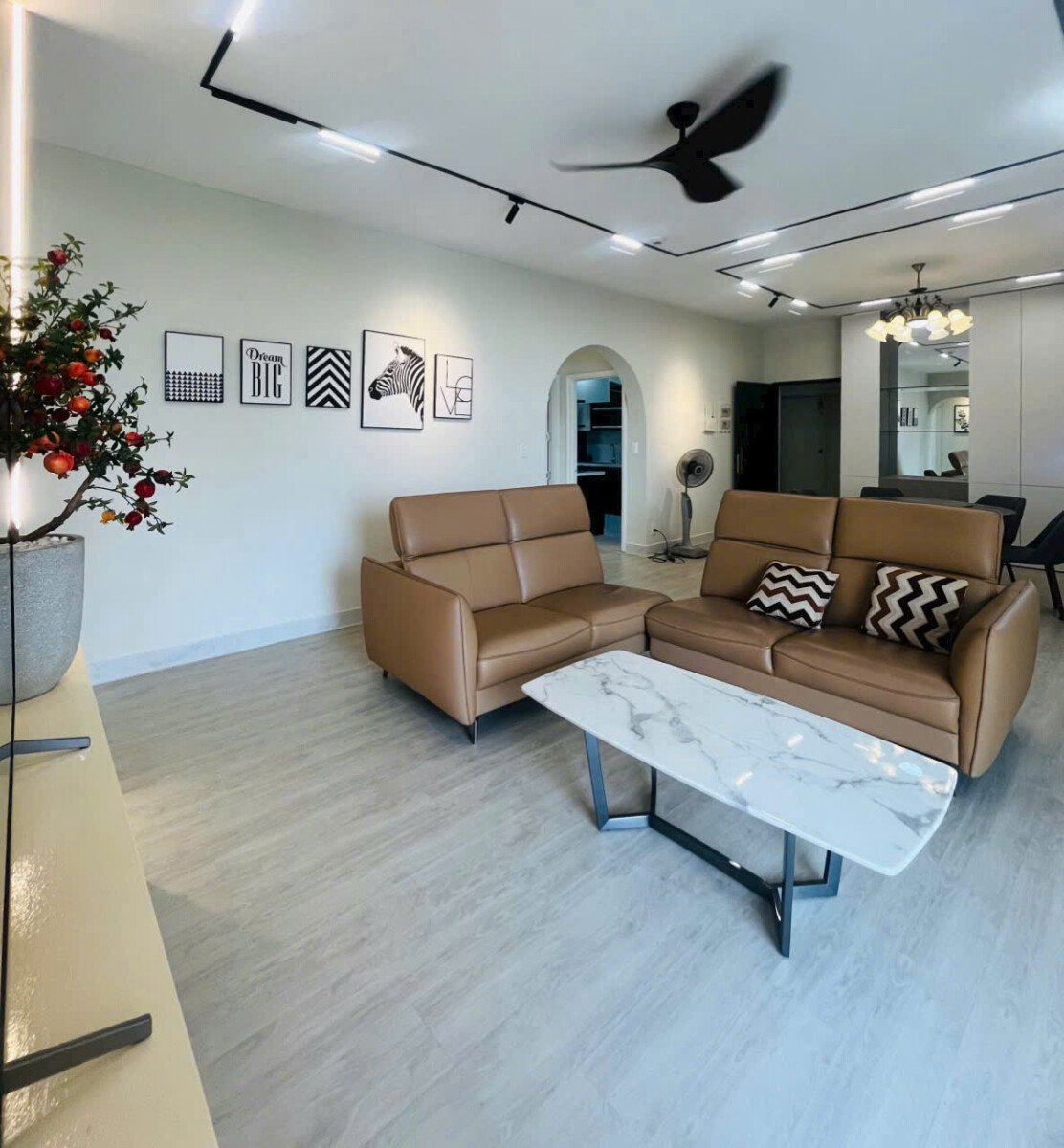 phong khach can ho cho thue 12 - Giá cho thuê căn hộ 3pn tòa B chung cư Green View phường Tân Mỹ T8/2026