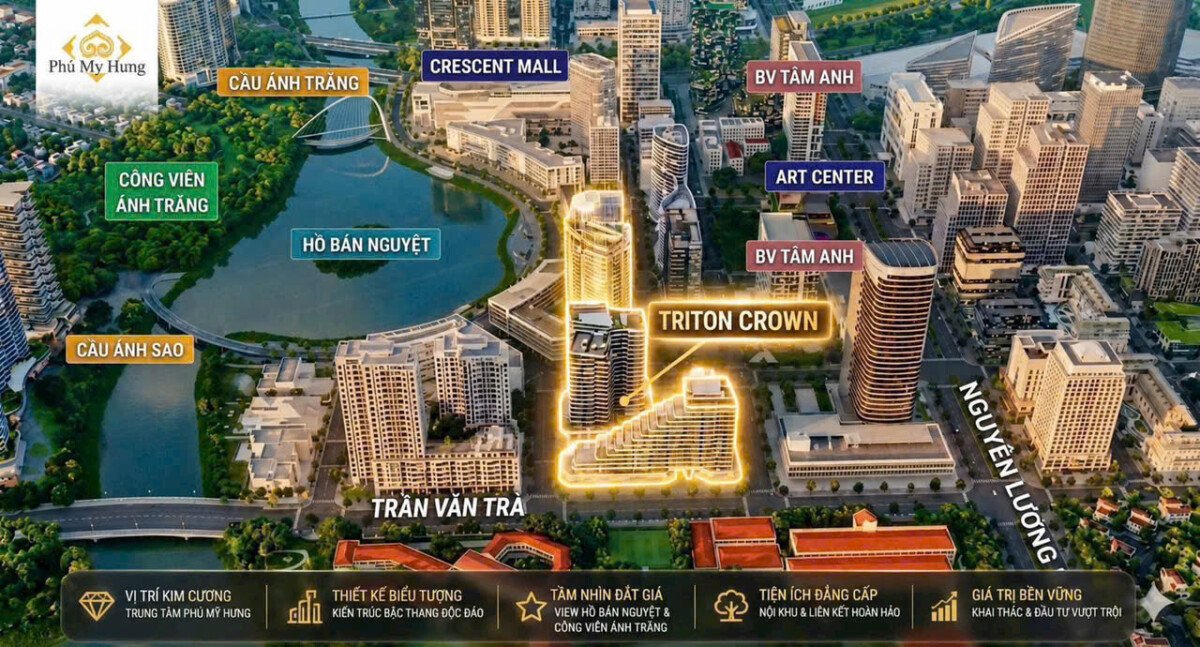 triton rown toa lac ben bo ho ban nguyet - Giá mua bán căn hộ 1pn tòa B chung cư Triton Crown phường Tân Mỹ T9/2026