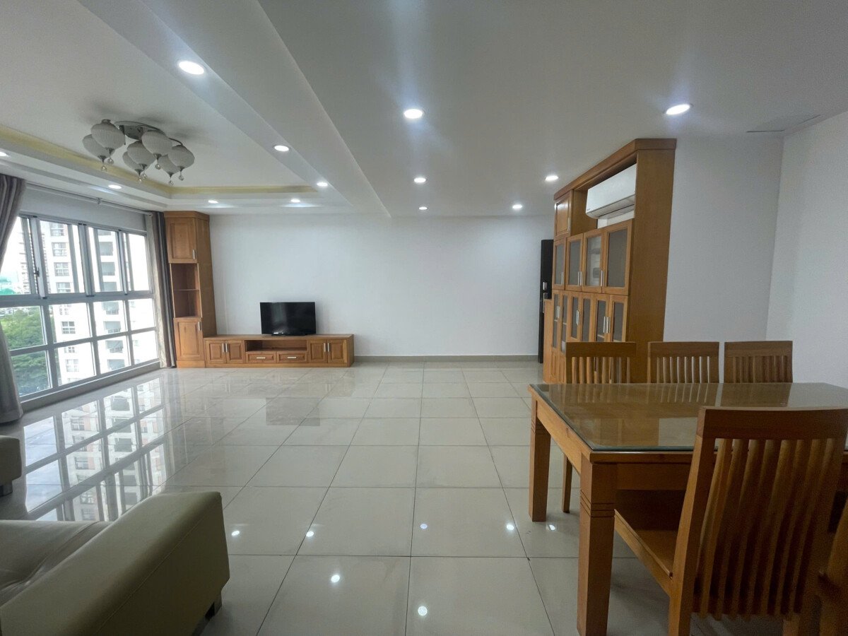 phong khach can ho cho thue 15 - Giá cho thuê căn hộ 3pn view hồ bơi tòa D chung cư Happy Valley phường Tân Hưng T9/2026