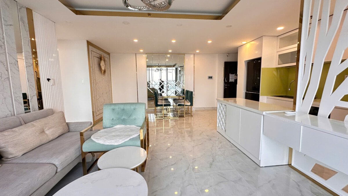 phong khach can ho cho thue 17 - Cho thuê căn hộ chung cư Green Valley , 02pn, giá 22tr/tháng, nhà đẹp, đầy đủ nội thất.