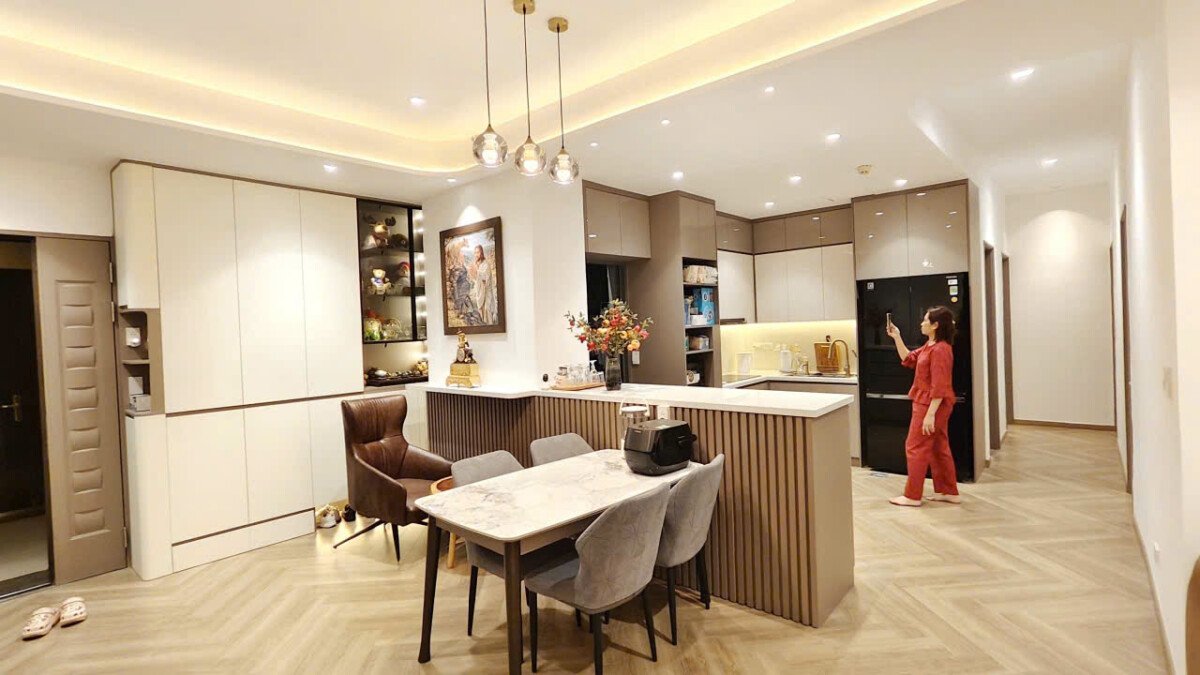 khong gian bep va phong an - Bán lỗ căn hộ 3pn tầng 10 chung cư Docklands - Cityland phường Tân Mỹ giá rẻ