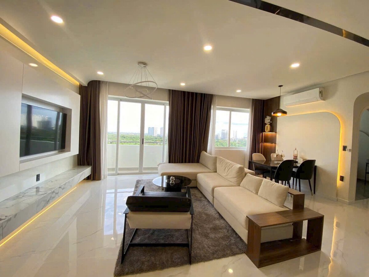 phong khach can ho ban 9 - Giá mua bán căn hộ 3pn chung cư Grand View phường Tân Hưng T10/2026