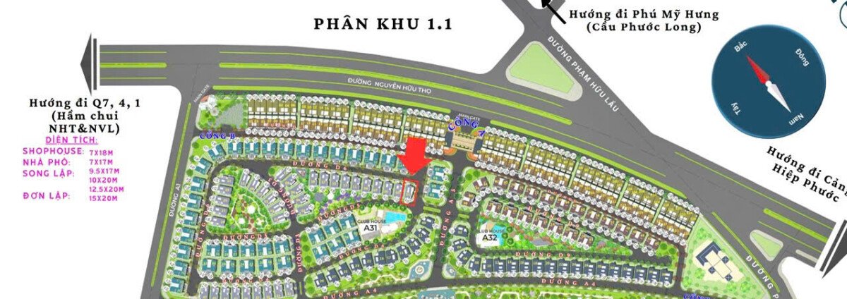 vi tri biet thu ban 1 - Bán gấp nhà Biệt thự căn góc dãy B5 kdc Zeitgeist Nhà Bè giá 37 tỷ